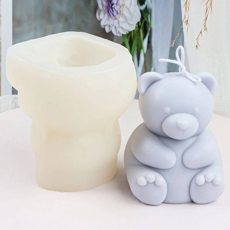 1 pieza, colección de series de moldes de silicona Big Bear, decoración tridimensional, hornear, yeso, pegamento por goteo y volteo de azúcar