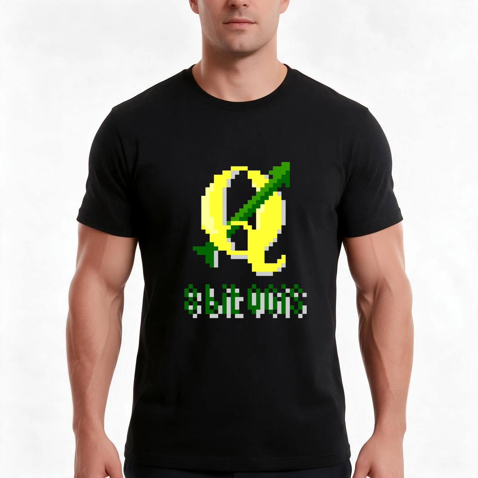 8 bits QGIS T-Shirt, Summer Casual Cotton Tee, Oversized Streetwear Tops, Vintage Graphic Print, Loose Fit Short Sleeve