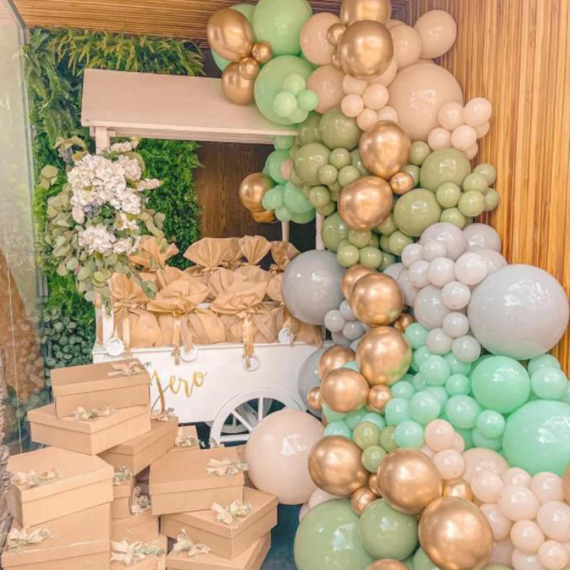 30pcs 10inch Retro Dark Green Chrome Gold Latex Balloons Baby Shower Wedding Anniversary Birthday Party Decoration DIY Supplies