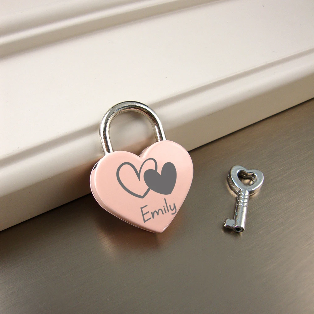 Candado romántico con nombre personalizado, candado con grabado de amor, candado de deseos, candados con llave de boda para aniversario, color blanco y negro, 1 ud.