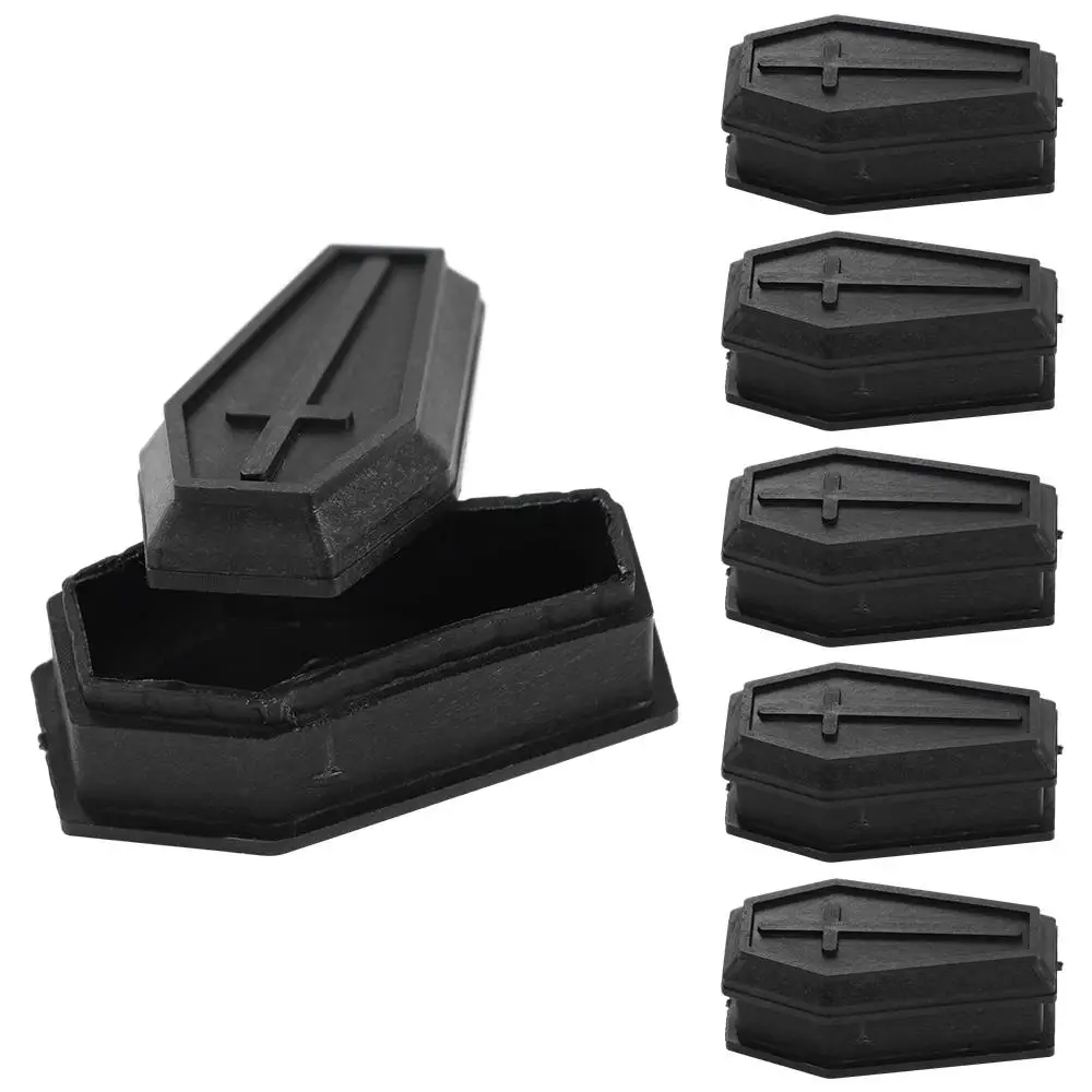 

Toys Candy Container Halloween Coffin Box with Lids Removable Halloween Coffin Model Plastics Black Ghost Festival