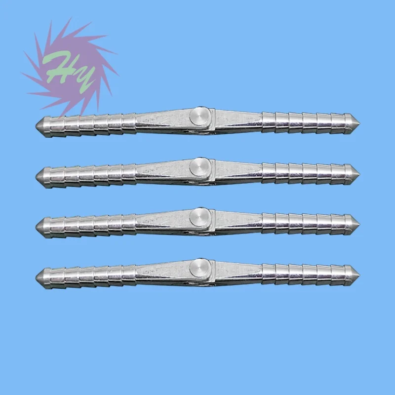 5-teiliger Metall-Nadelscharnier-Stick, gepolsterte und runde Scharniere, Stichstift für RC-Flugzeugmodell-Zubehör, Farbe Silber