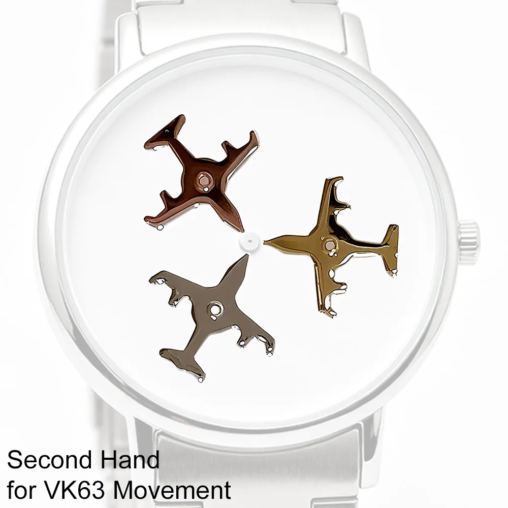 

1pc Second Hand for VK63 Movement Airplane Watch Pointer Replacement Plane Shape Silver/Rose/Gold Watch Hand Accessories