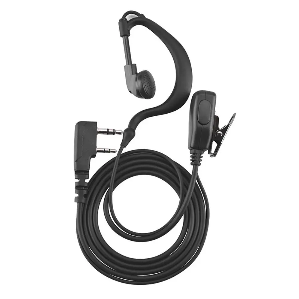 Wired Walkie-Talkie Headset Earhook Design Over Ear Two Wired Earpiece Durable Construction 2 Pin M Plug Walkie Wired Earphone