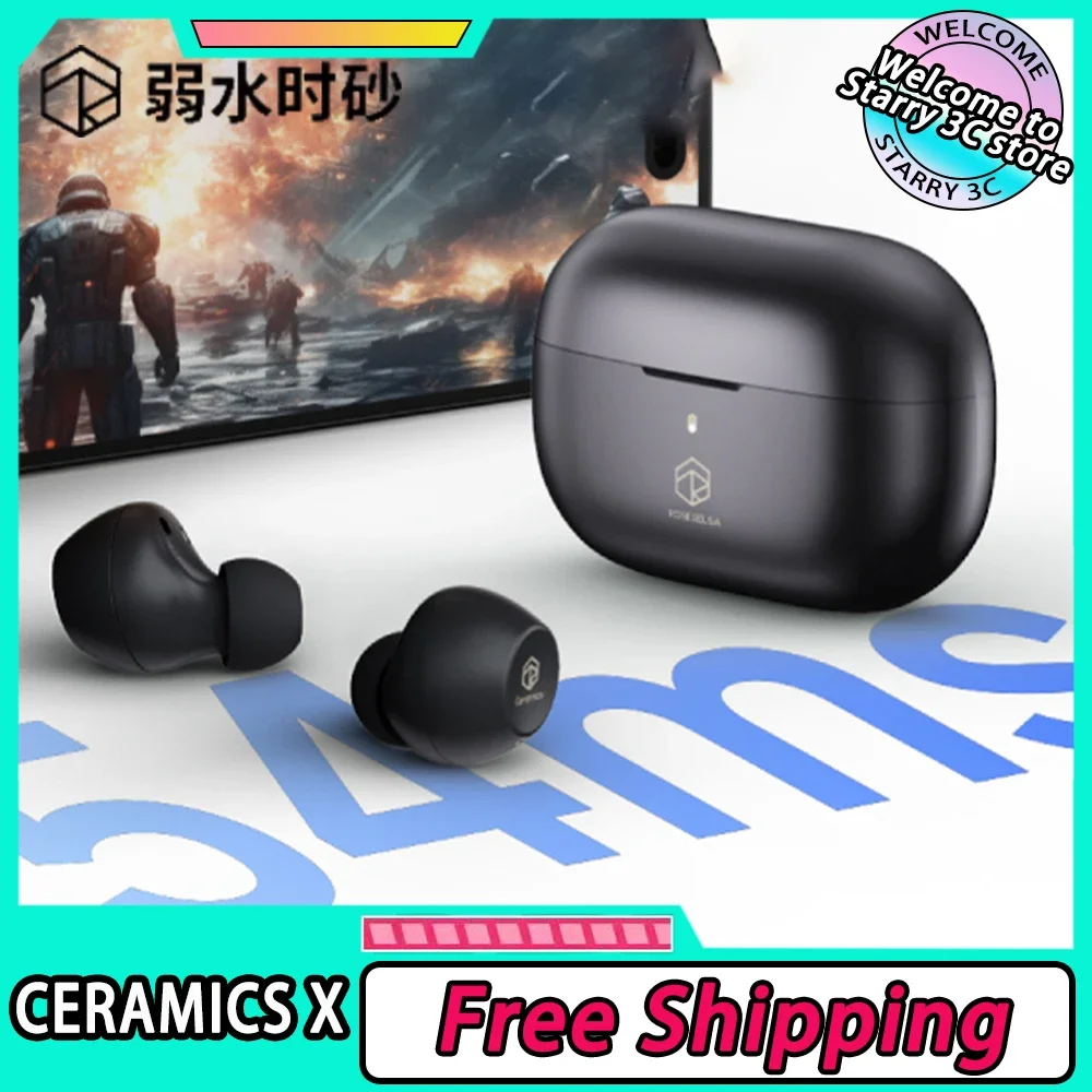 

ROSESELSA CERAMICS X Bluetooth Wireless Earphone Hybrid Active Noise Reduction 54ms Latency Work Out Earbud IPX5 PC Gamer Gift