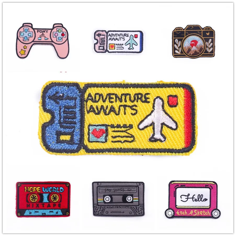 

10 Pcs Badges Embroidery Patches Embroidered Clothing Hat Bag Shoe Repair Material Phone Gift Box Decor DIY Accessory