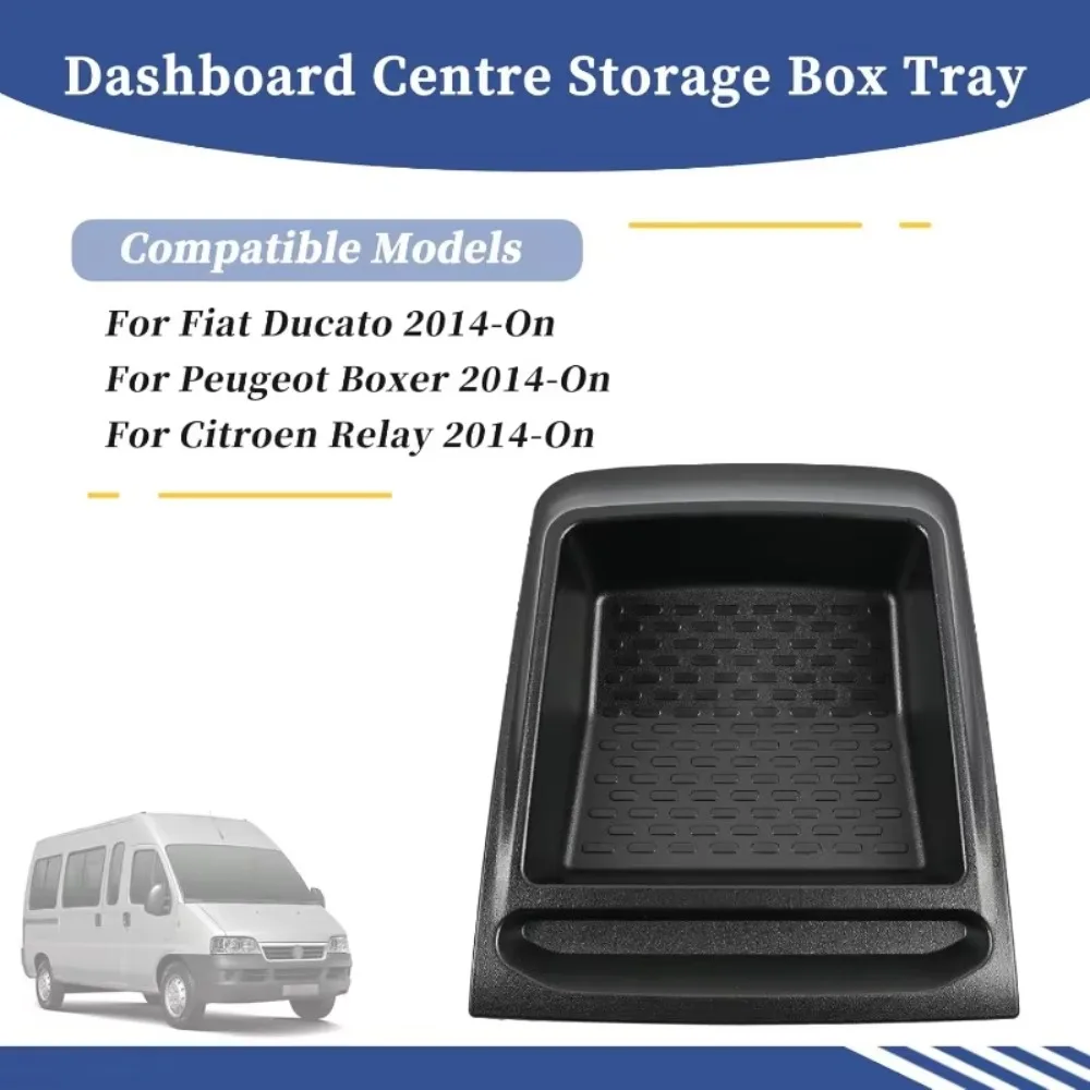 ABS Console Storage Interior Dashboard Centre Storage Box Tray for Fiat Ducato Boxer Citroen Relay 2014-On Replace 735699812