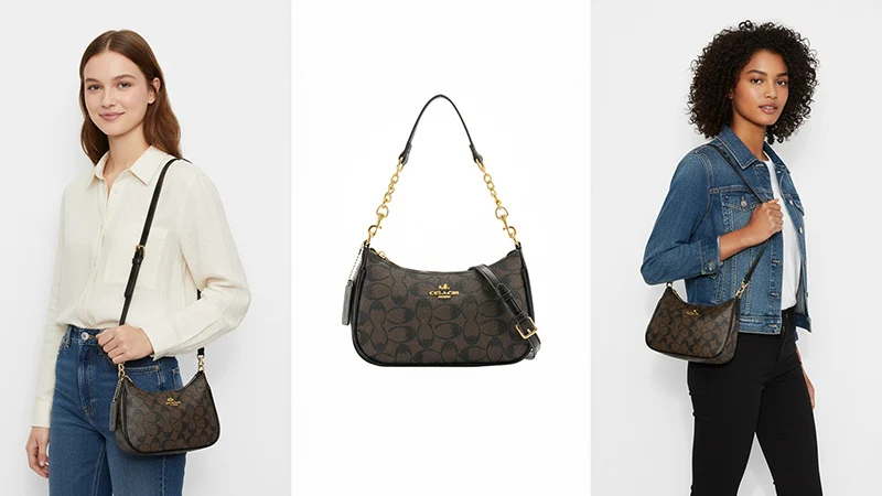 Hochwertige Damen-Umhängetasche, klassische Vintage-Handtasche, elegante Designer-Ledertasche für Frauen. – Detail 5