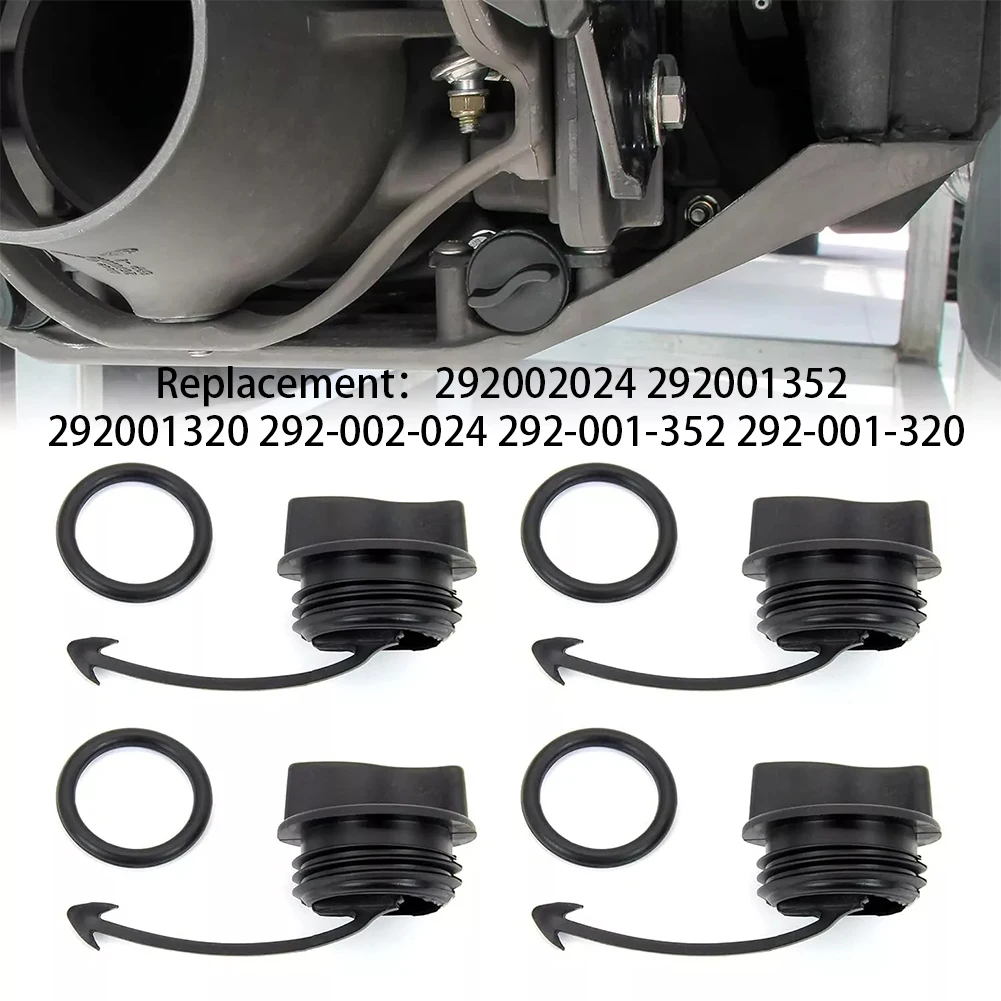 4Pcs Drain Plug Cover Caps Black Drain Plug & O-Ring 292001352 292001320 292002024 for GTI GTR GTX RXPX RXT RXTX Spark Trixx 900