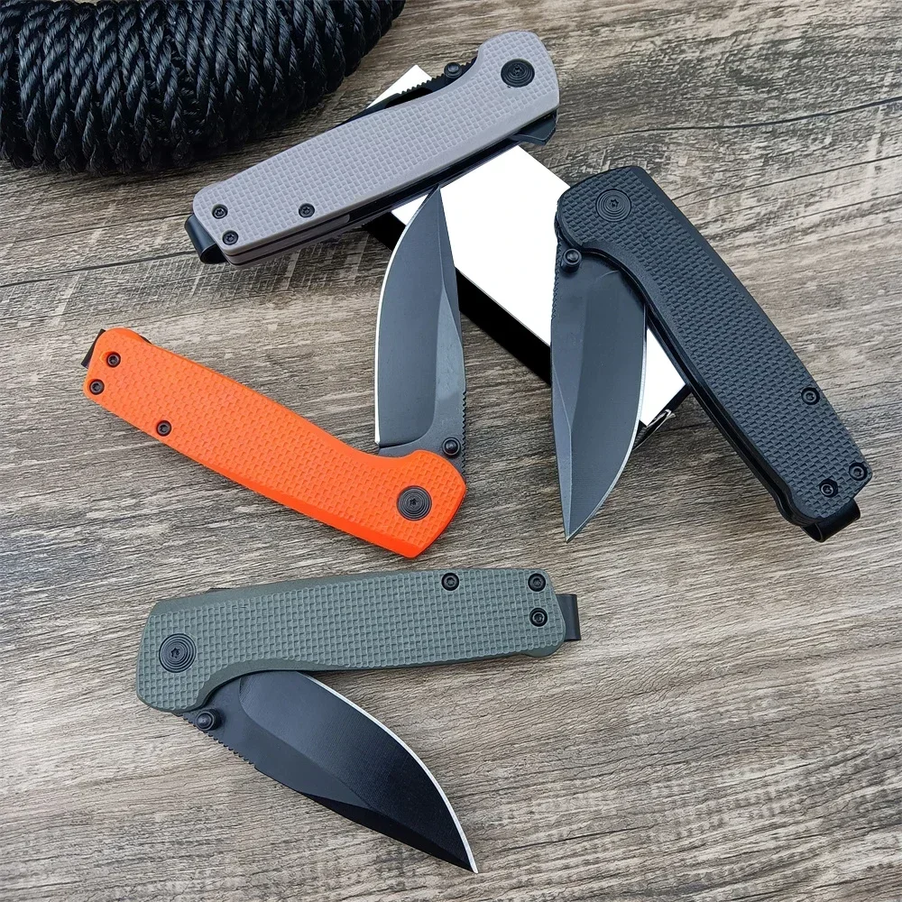 Outdoor Pocket Knife D2 Blade 4 Color Nylon Fiber Handle Flipper Knife Camping Hunting Tactical EDC Tools