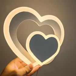 LED Heart-shaped Nordic Wall Lamp Minimalist Postmodern Creative Bedroom Living Room Corridor Background Wall Bedside Lamp