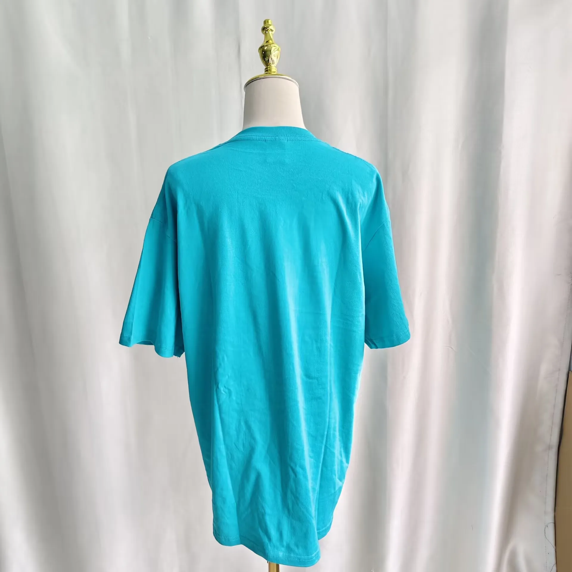 Onalippa American Tomato Print Lake Blue Short Sleeved T-shirt Women Summer 2026 New Loose Versatile Slimming Top Ins view 3