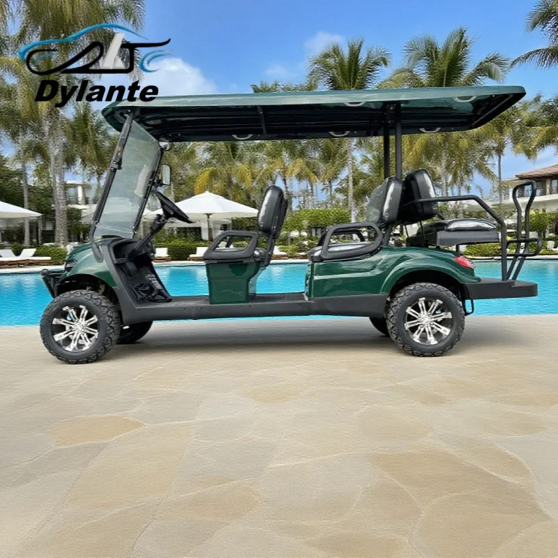 عربة جولف كهربائية جديدة رخيصة الثمن مكونة من 6 مقاعد للطرق الوعرة عربة جولف كهربائية مع بطارية ليثيوم 72 فولت وإطارات للطرق الوعرة مقاس 12 بوصة #6