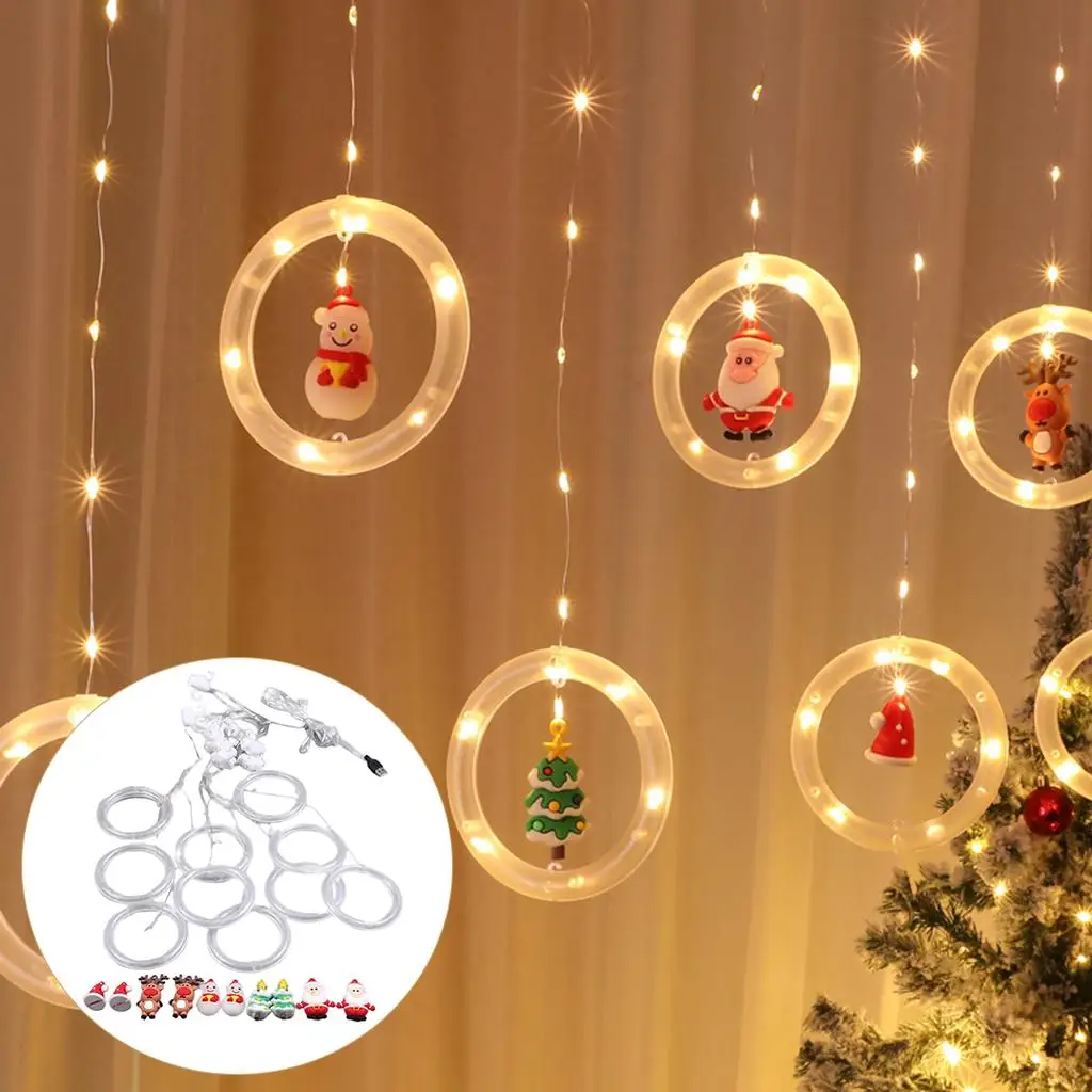 

Christmas Curtain Lights Mini Hanging Novelty Xmas for Window Wedding Wall