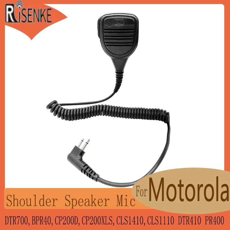 RISENKE Shoulder Speaker Mic Compatible with Motorola DTR700,BPR40,CP200,CP200D,CP200XLS,CLS1410,CLS1110 DTR410 PR400 RDU4160D