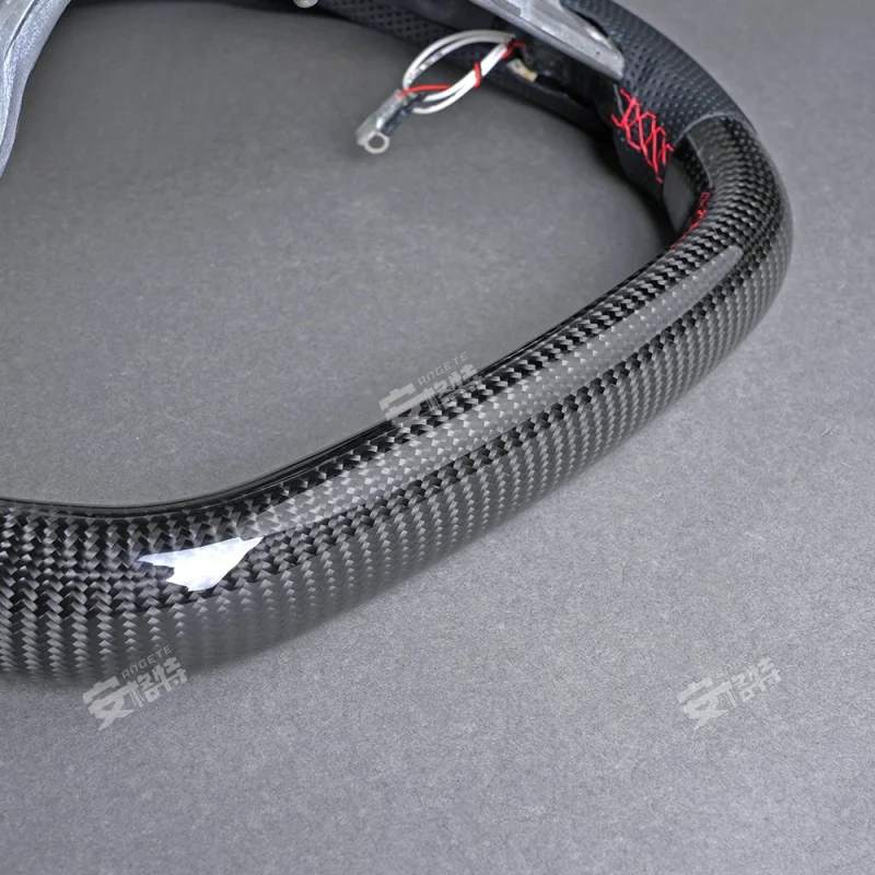For Chevrolet Corvette C8 9-Light LED Carbon Fiber Pattern Sport Steering Wheel (Modified Part)