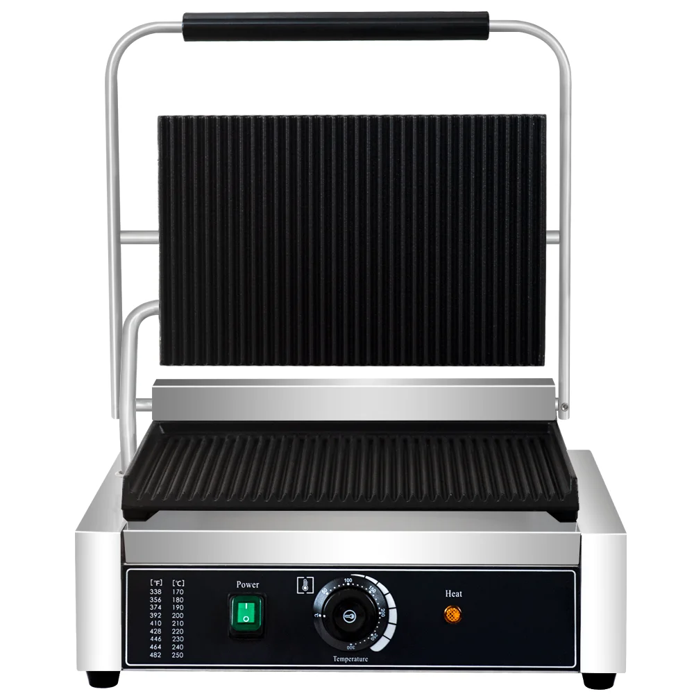 業務用パニーニコンタクトグリル大型サンドイッチプレスパニーニメーカーマシン14インチ x 9インチ調理面2200W