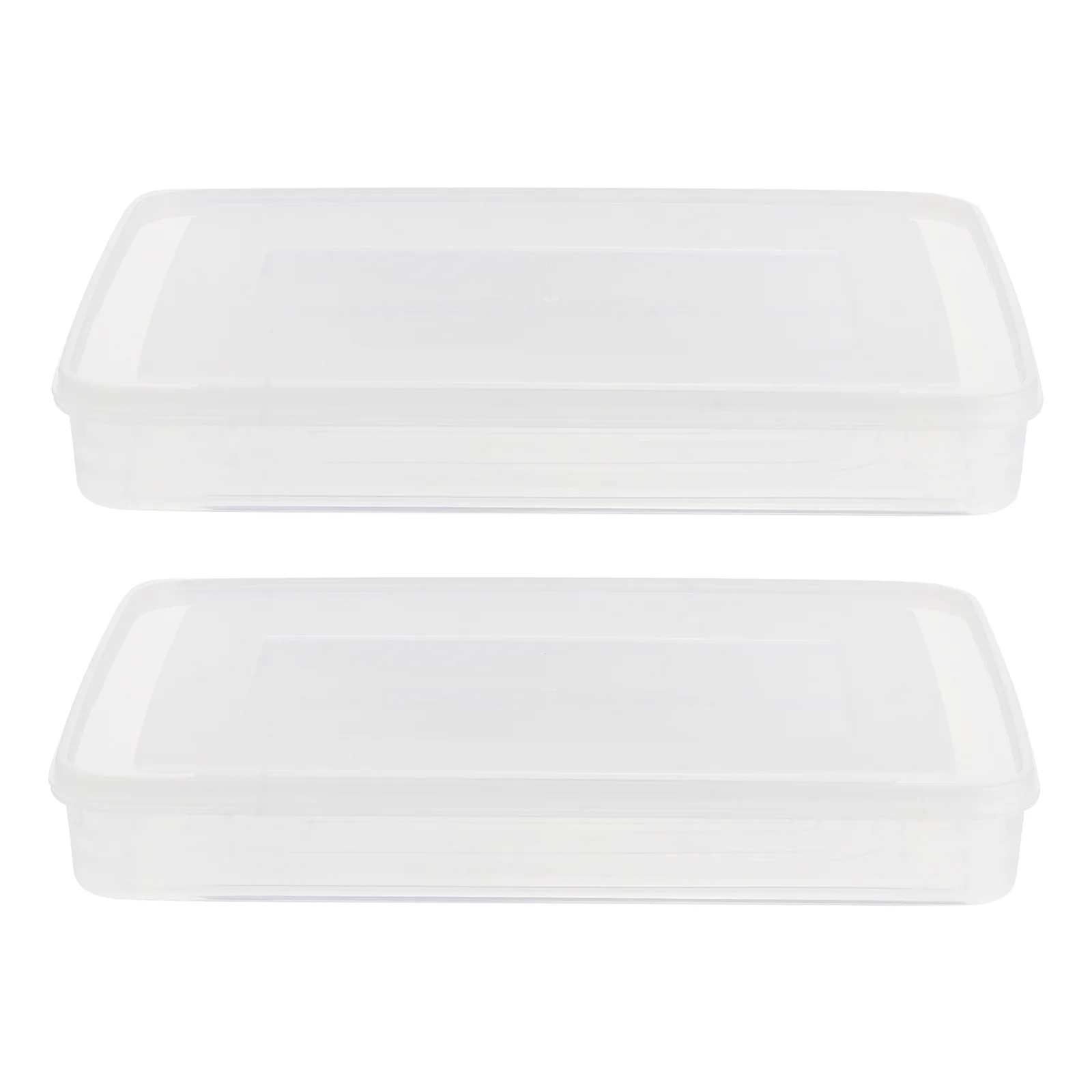 

2 Pcs Food Containers with Lids Dumpling Box Dumplings Plastic Holder Storage Kitchen Supply Household Kitchenware Tray