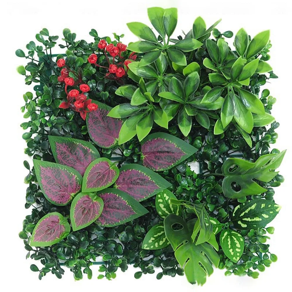 

DIY Artificial Plant Wall Panel Eternal Life Durable Simulation Maple Plant Sheet Lifelike 25*25cm Artificial Eucalyptus Carpet