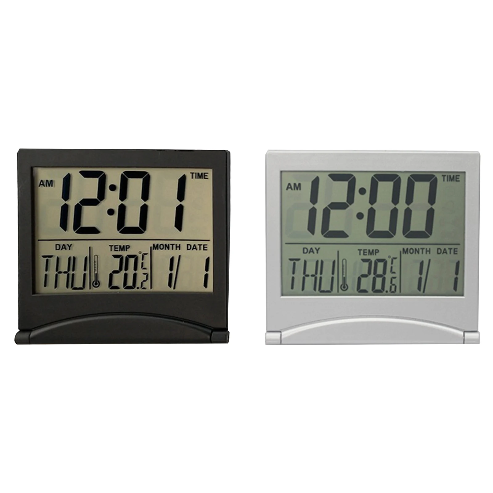 Foldable Alarm Clock 90 X 80 X 1mm Day Digital Travel Clock Working For Studying Multiple Functions Read The Date