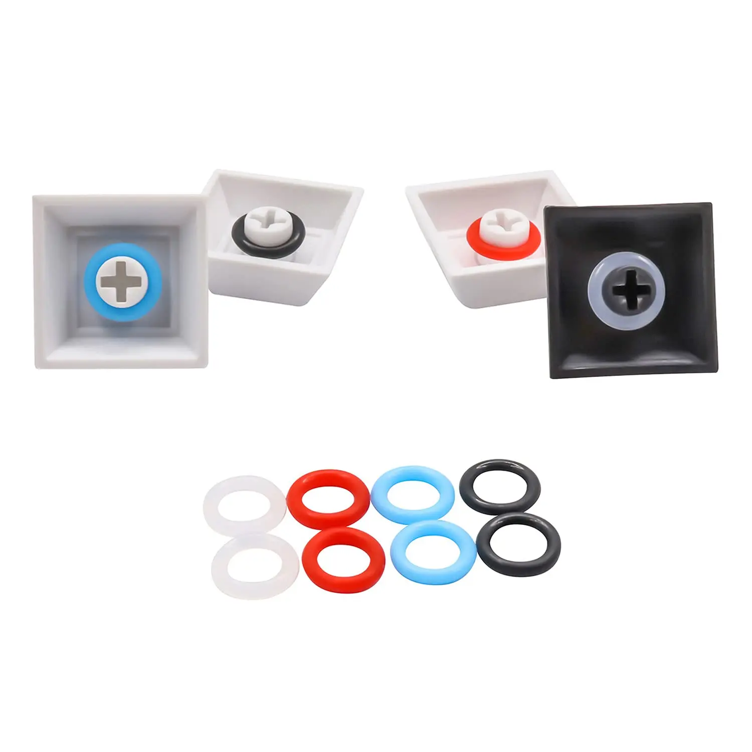 139Pcs Clear Rubber O-Rings, Keyboard Dampening Rings Shock Absorbing Gaskets, Compatible with Cherry MX Mechanical Key Switches