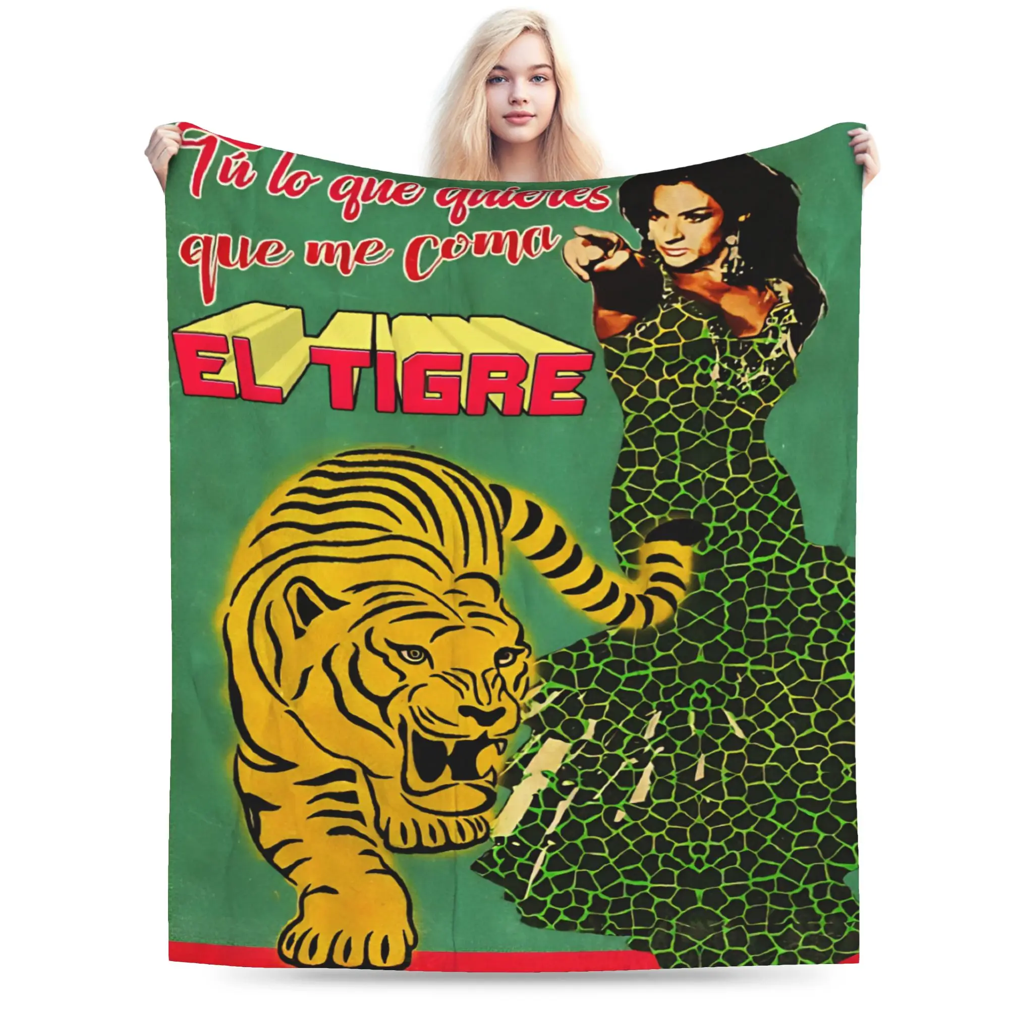 Lola Flores Throw Blanket Cozy Funny Blanket  For Outdoor Travel Flannel Bedspread Bed Cover
