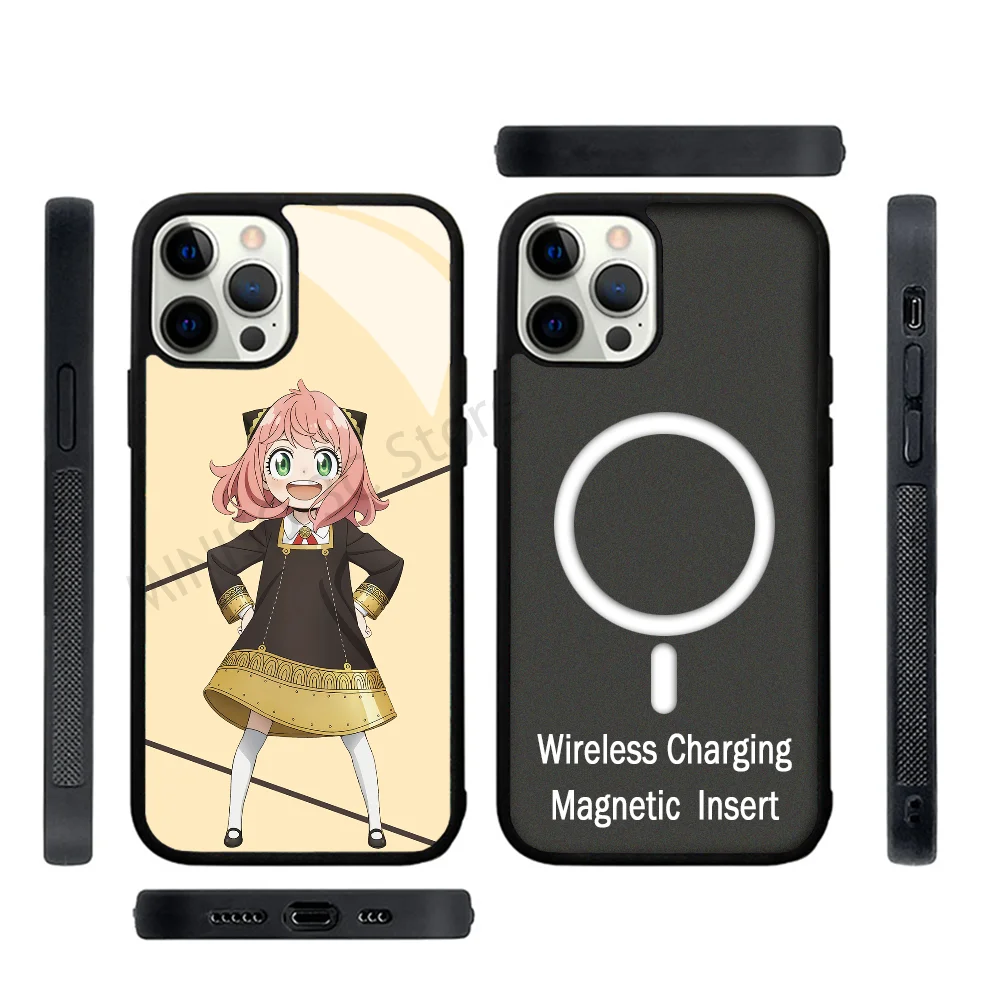 Kawaii Anya SPY X FAMILY Anime Phone Case Strong Magnetic For IPhone 15 14 13 Pro Max 11 12 Mini For Magsafe