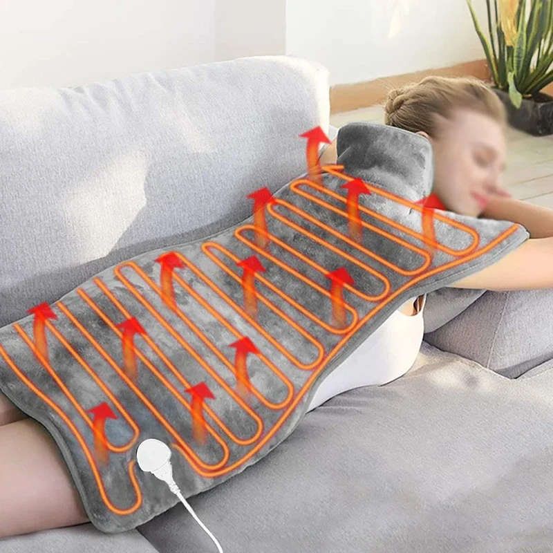 6-speed Temperature Adjustment Electric Heating Shawl 4-speed Timing Warm Compress Soft Plush Use Coverable Warming Blanket