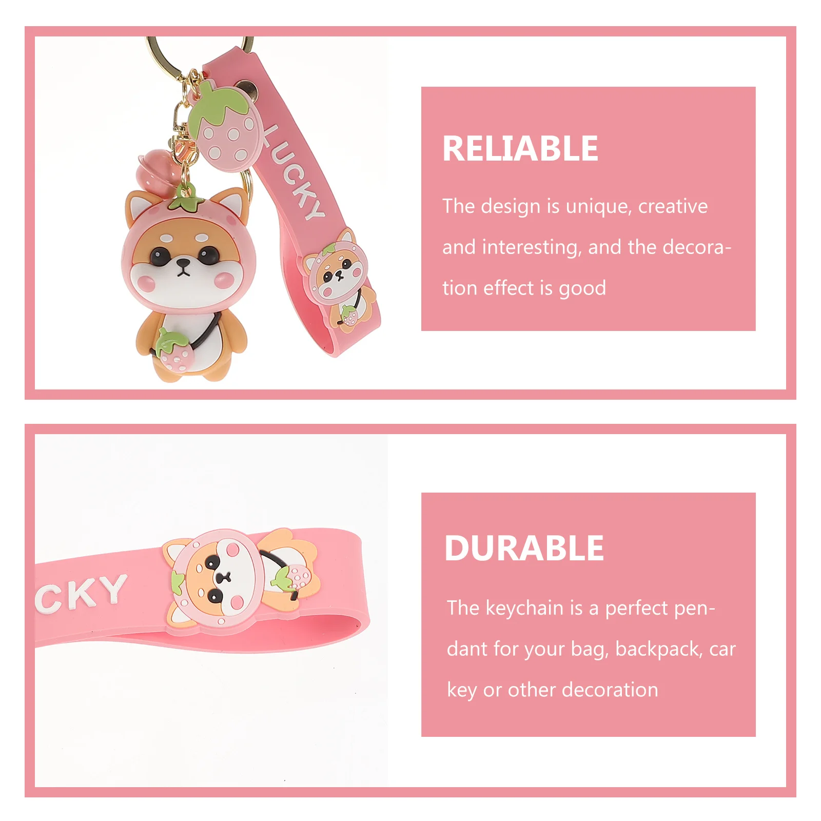 Beavorty الكلب المفاتيح Kawaii جرو سحر للنساء حقيبة الملحقات مفتاح معدني قلادة هدية للأطفال الحيوانات الأليفة عيد الفصح #6