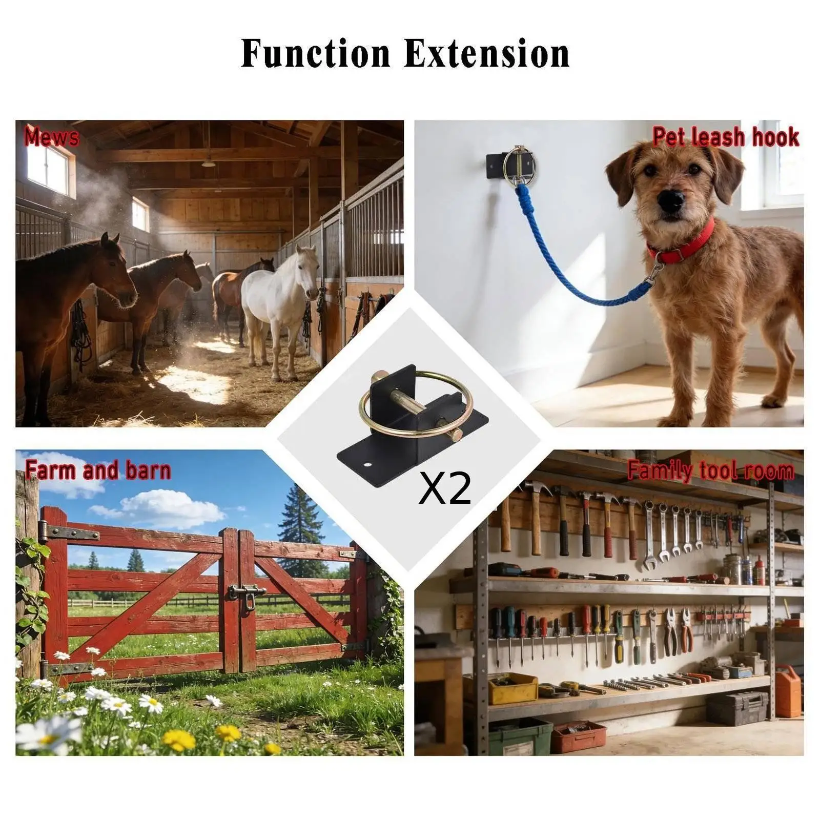2 Pieces Water Bucket Hooks Bucket Hangers with Quick Release Pin Heavy Duty Brackets for Tack Room Barn Livestock Feeding