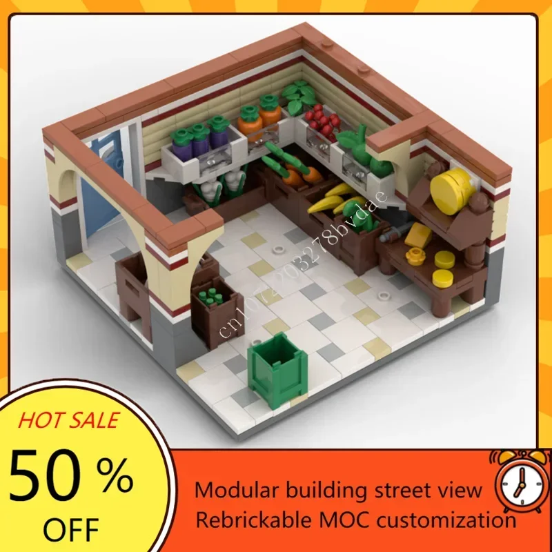 4689PCS Market Square Modular MOC Street View Model Custom Creative Architecture DIY Assembly Educational Toy Puzzle Gift