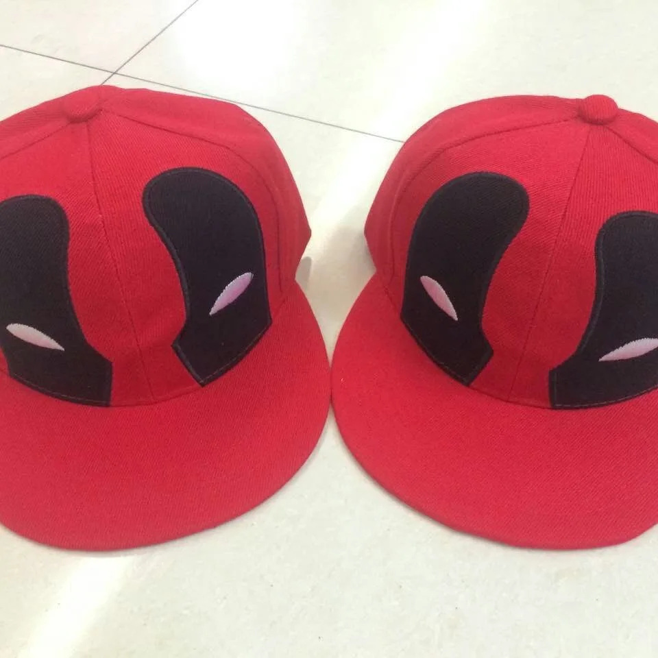 Deadpool Embroidery Cap Logo Embroider Baseball Caps Children Adjustable Sunshade Hats Hip Hop Hat Flat Brim Streetwear Decor