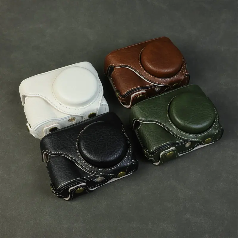 Camera Bag Suitable for Panasonic ZS99 Leather Case TZ99 Protective Case Base Opening Shell Crossbody Bag Scratch-Proof and Drop