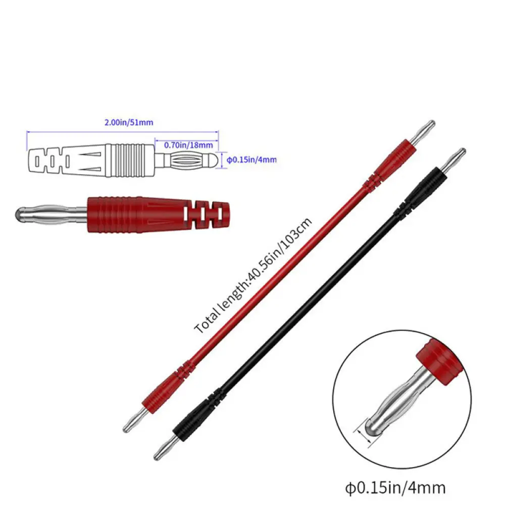Flexible Multimeter Test Leads 4mm Banana Plug Wire Male To Male Connector Stable Signal Probe For Lab Electrician Tool