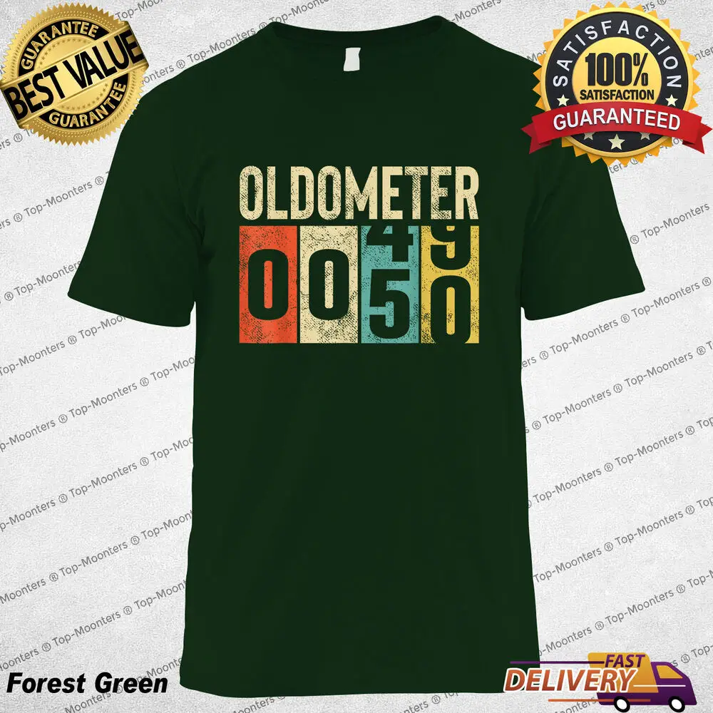 Funny 50 Years Old Oldometer Vintage 50th Birthday Odometer Celebration T-Shirt