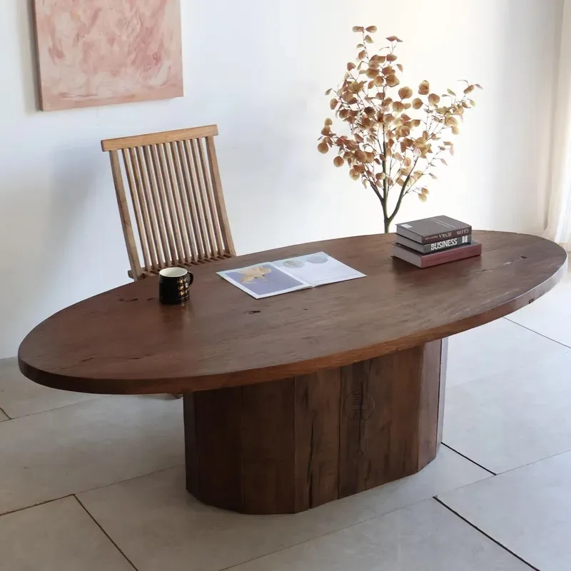 solid wood oval coffee table coffee table casual table, suitable for designing home furniture and hotels