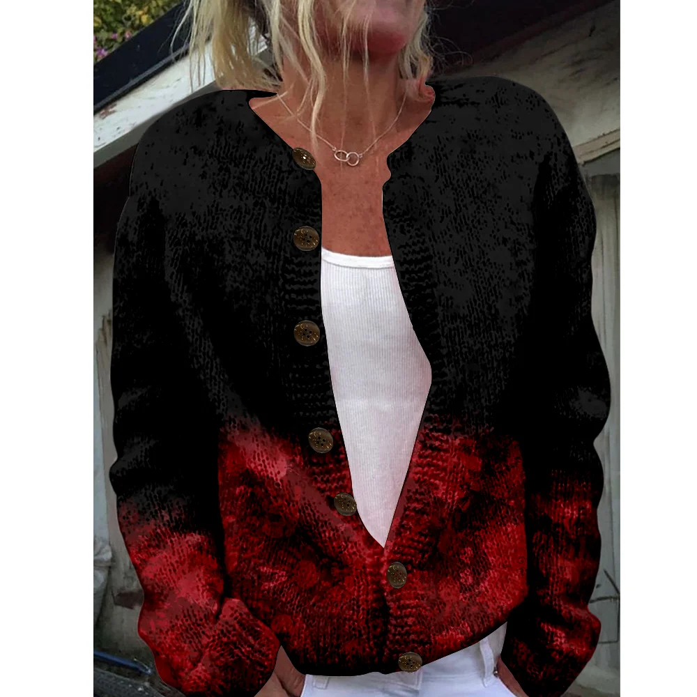 

Halloween Women Sweater Bloody Horror Sweaters Autumn Winter Knitted Cardigan Knit Top Fashion Casual Cool Jumpers Streetwear