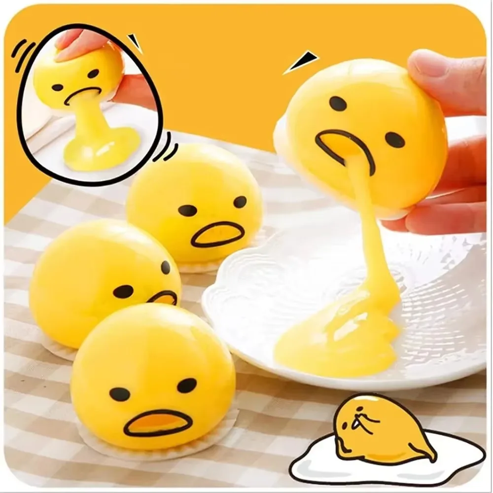 Sticky Funny Disgusting Egg Yolk Brother Vomiting Egg Yolk Army Lazy Egg Custard Vomiting Ball Decompression Funny Toy