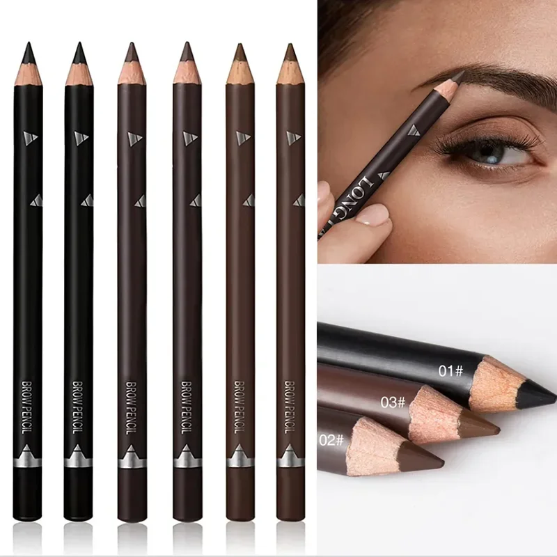 6/12PCs Augenbrauenstift wasserdicht professionelle Frauen Augen Make-up Stift einfache Farbe natürlich schwarz braun kosmetische Schönheit Augenbrauen Werkzeug