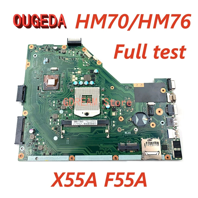 

OUGEDA 60-NBHMB1100 Laptop Motherboard For ASUS X55A F55A REV 2.2/2.1 PGA 989 SJTNV HM70/HM76 Notebook Main board full test