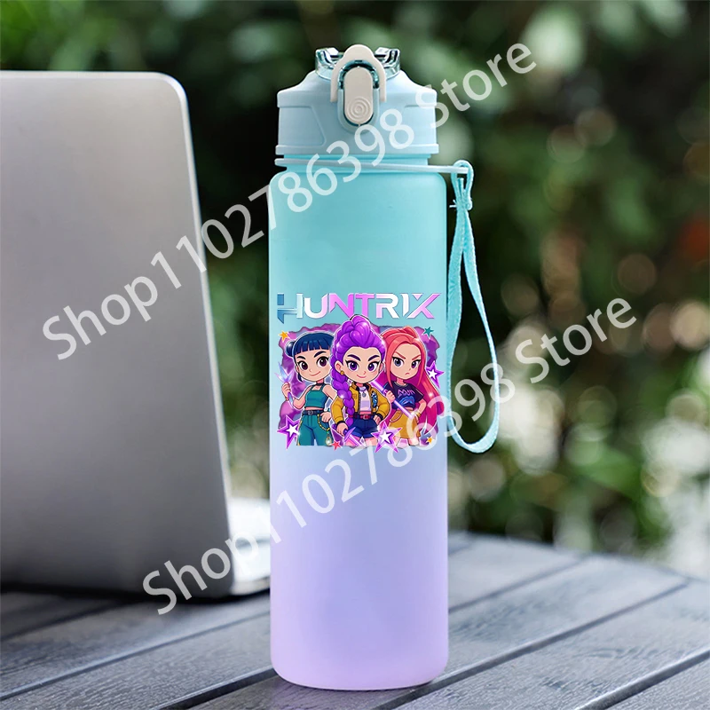 أكواب كرتونية K Pop Demon Hunters للفتيات زجاجة مياه عالية الجودة رياضية مانعة للتسرب كوب ماء لطيف من البلاستيك هدايا عيد ميلاد للأطفال #3