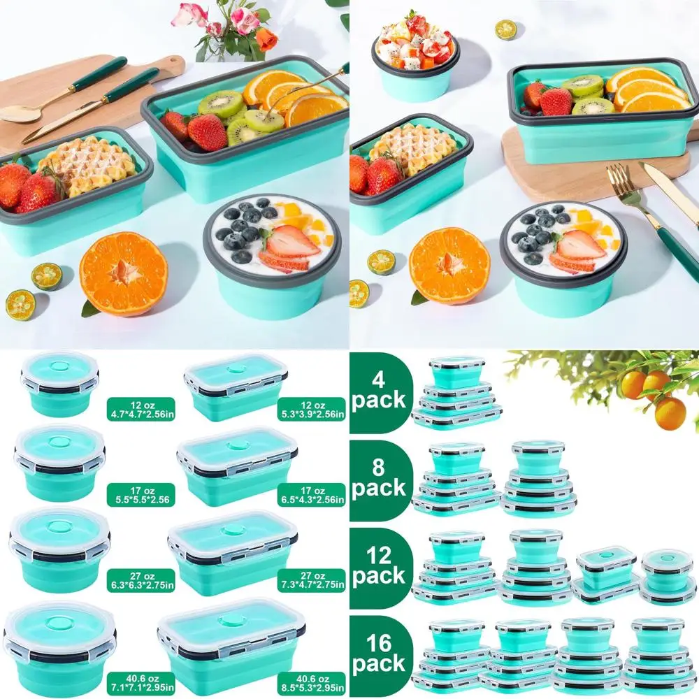 

Collapsible Storage Containers Set, 12-Piece with Lids, Ideal for Camping, RV, and Travel Trailer Use, Assorted Sizes