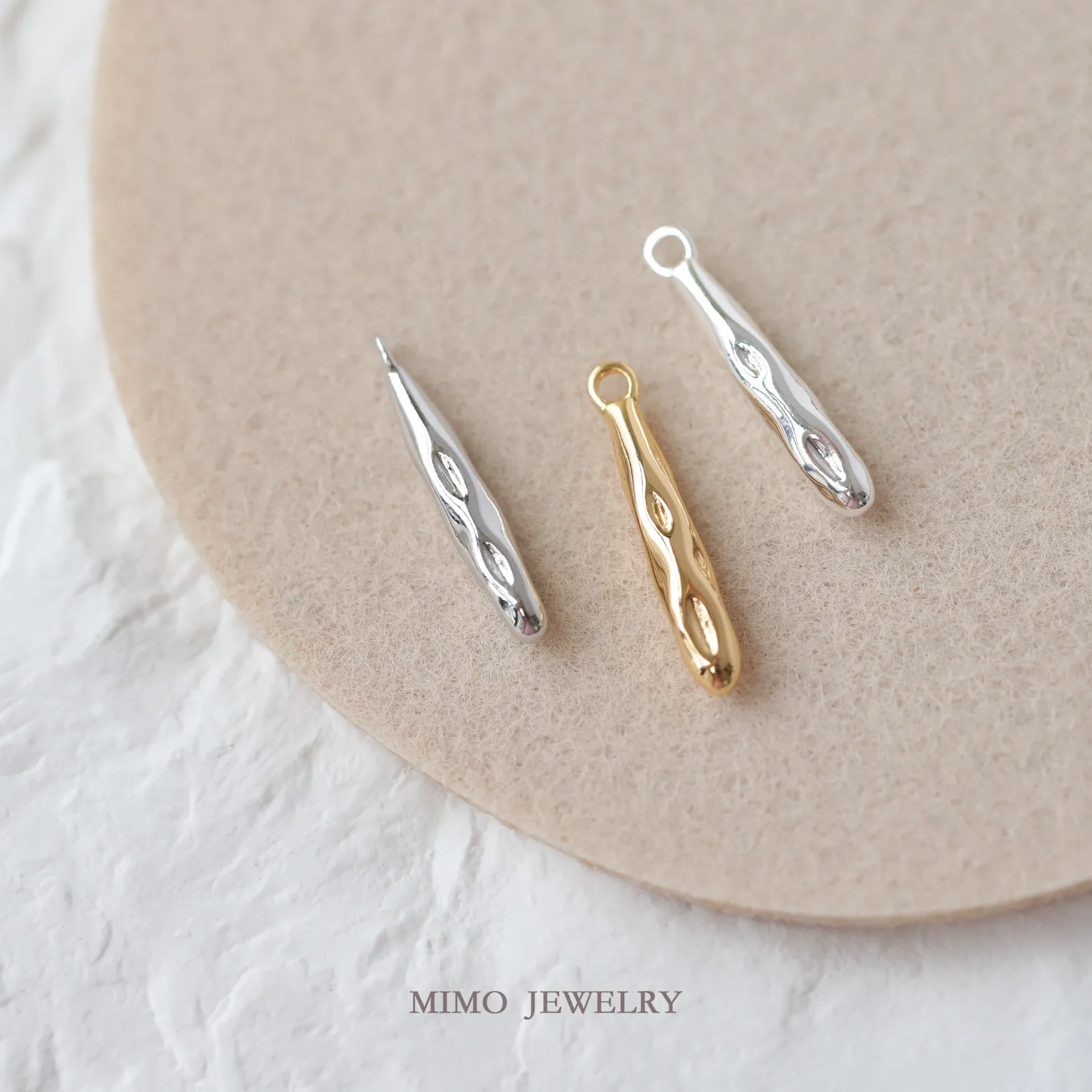 Versatile, Simple, Irregular, Concave, Long Water Droplets Charms Pendant Supplies DIY Hand Brass Gold Plated Accessories