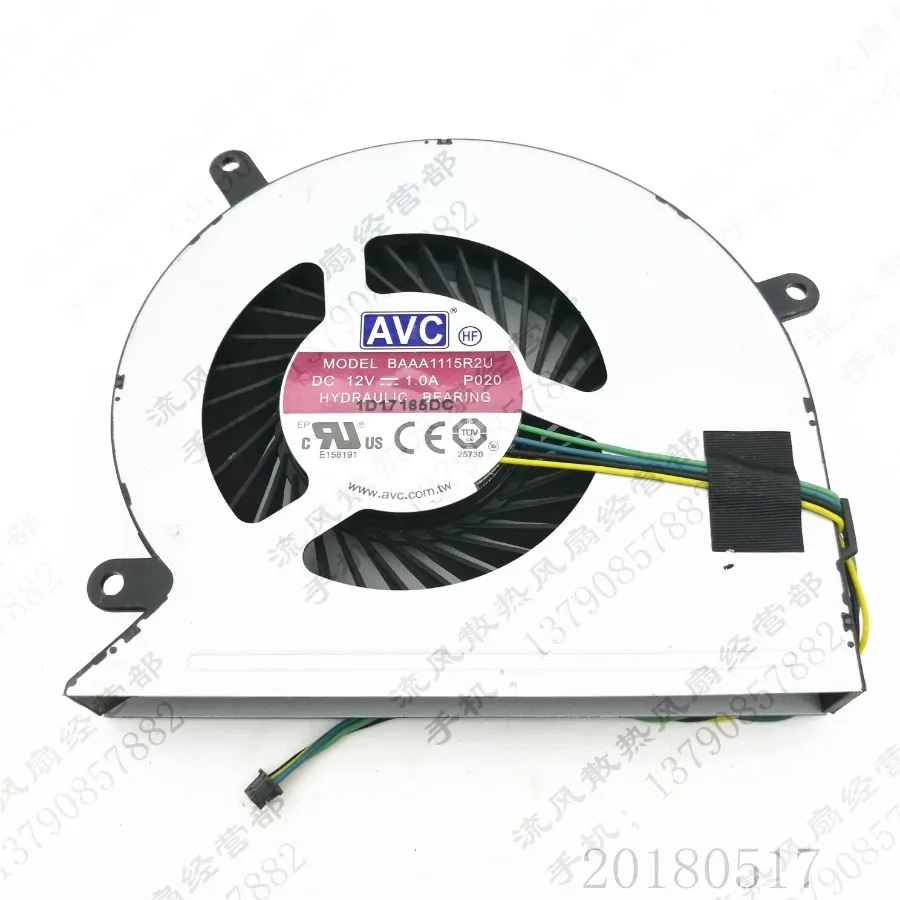 

Для AVC BAAA1115R2U DC12V 1.0A 4-проводной бесшумный вентилятор охлаждения процессора