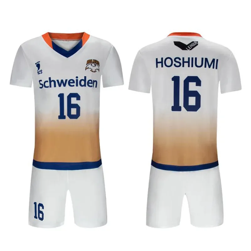 D12123 قطع Haikyuu تأثيري حلي رقم 20 كاجياما توبيو رقم 16 هوشيومي كوراي المدرسة الثانوية الكرة الطائرة نادي ملابس رياضية الفانيلة C