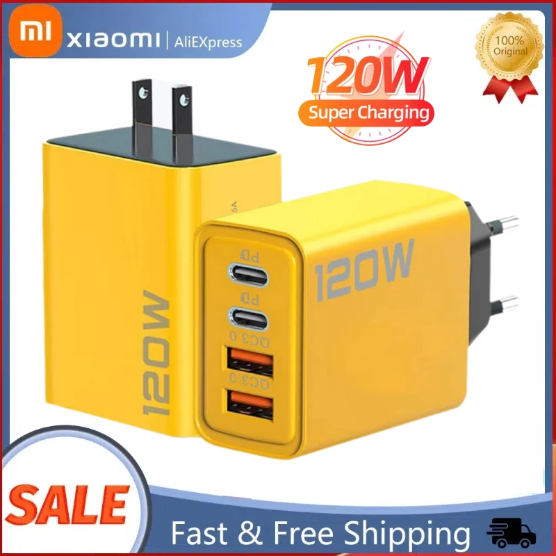 Xiaomi 120W USB PD Charger Type C Quick Charge 3.0 Fast Charging Wall Charger For Samsung Xiaomi IPhone Huawei Mobile Phone