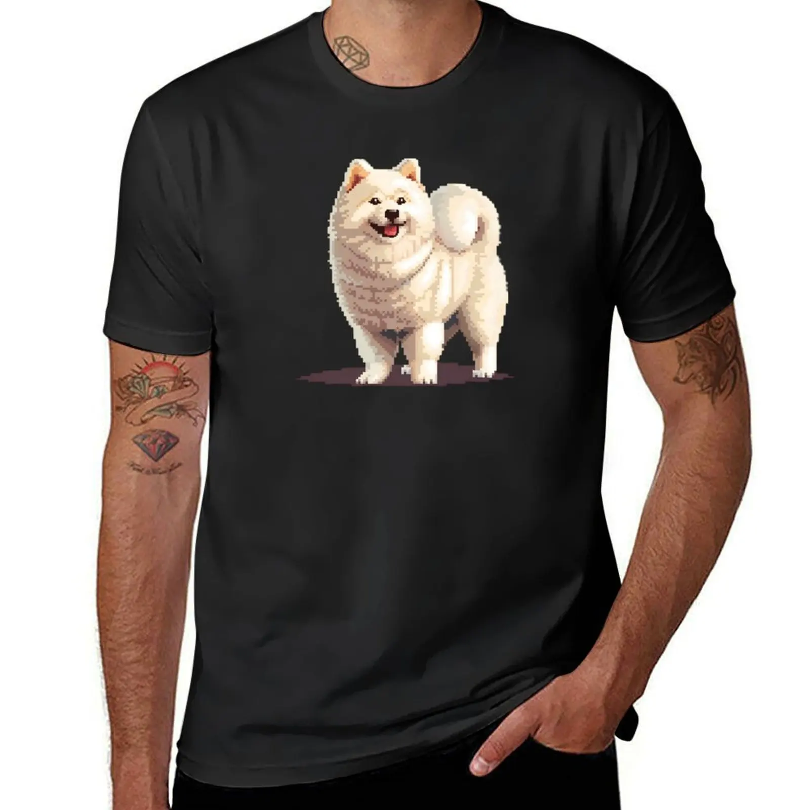 

Pixel Portrait Samoyed T-Shirt Blouse customs graphics mens graphic t-shirts funny