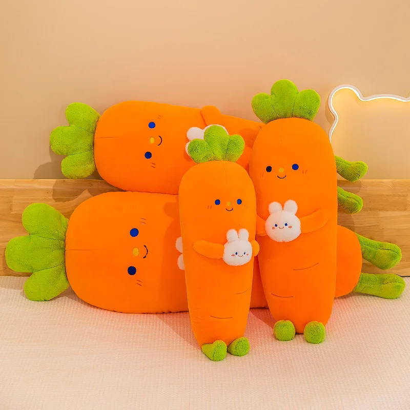 Kawaii knuffel gevuld pop wortelkussen schattig lang konijntje knuffel kinderen verjaardagscadeau zacht knuffelig speelgoed voor kinderen fabriek