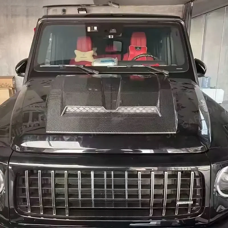 High Quality Carbon Fiber Front Vent Hood Shield Fit G-Class W464 G350D G500 G55 G63 2019-2022 Auto Parts