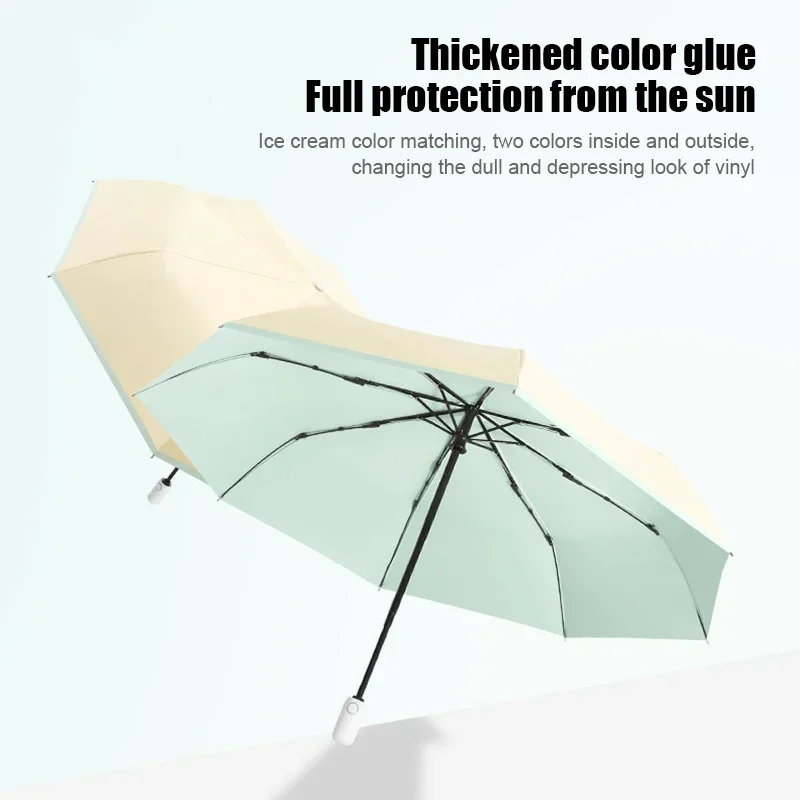 8 Ribs Mini Automatic 3 Folding Umbrella Rain Women Parasol Small Sun Umbrella Pocket Windproof Umbrellas For Outdoor Travel